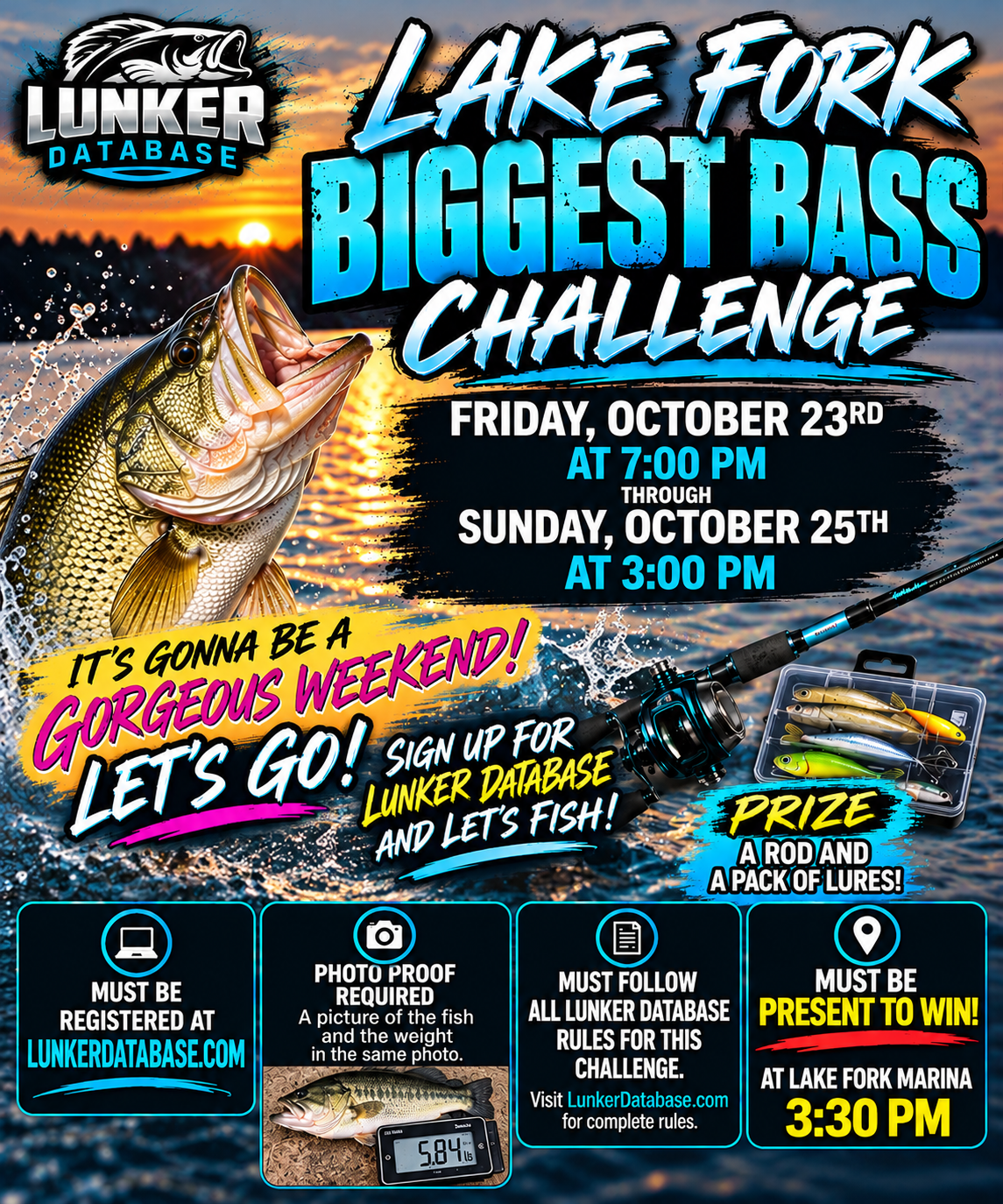 Lake Fork Biggest Bass tournament flyer